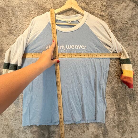 Camp Collection Dream Weaver Retro Charlie Tee T Shirt Rainbow Bell Sleeves L - Picture 8 of 8